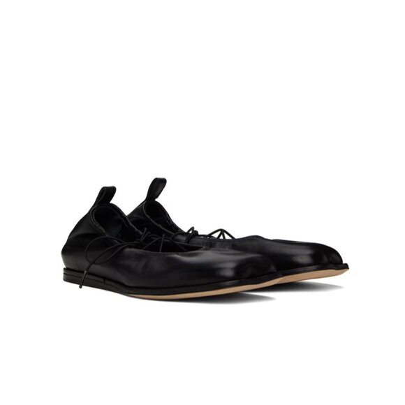 Simone Rocha Black Leather Heart Toe Ballet Flats | Size 5 - Picture 8 of 10